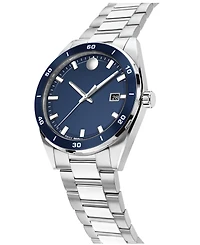 Movado Men's Vantage Swiss Quartz Silver Stainless Steel Watch 40mm