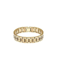 Hugo Boss Men's Boss Emblem Ionic Plated Thin Gold Steel Bracelet