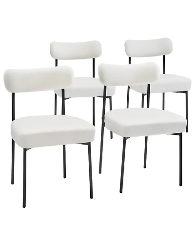 Slickblue Modern Upholstered Dining Chairs Set of 4 with Metal Legs