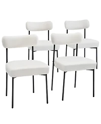 Slickblue Modern Upholstered Dining Chairs Set of 4 with Metal Legs