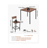 Slickblue 35 Inch Square Bar Table Set with 4 Stools for Kitchen and Dining