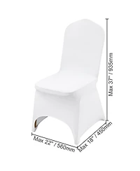 Sugift 100 Pieces Stretch Spandex Folding Chair Covers Universal Fitted Removable Washable Slipcovers