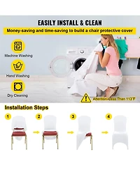 Sugift 50Pieces Stretch Spandex Folding Chair Covers Removable Washable Protective Slipcovers for Events