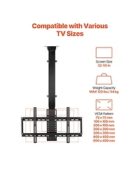 Sugift Motorized Flip Down Ceiling Tv Mount for 32 to 55 in TVs Max Vesa 24 x 16 in Up to 120 lbs
