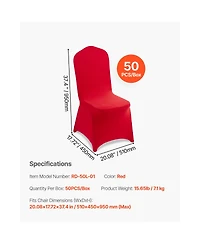 Sugift 50 Pieces Polyester Spandex Stretch Chair Covers Flat-Front Fits Up to 20.08 x 17.72 x 37.4
