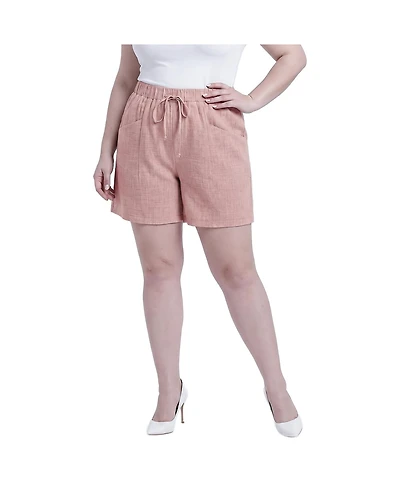 Standards & Practices Plus High-Waisted Pull-On Wide-Leg Shorts, 6" Inseam