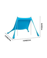 Sugift Beach Tent Sun Shelter UPF50+ 6.6 ft Tall 7.5x7.5 ft Pop Up Canopy with Sandbags for Camping