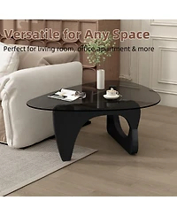 Flynama Mid Century Modern Glass Coffee Table