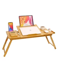 Gnuadz Lap Desk Adjustable Foldable Bed Tray with Drawer Tablet Slot
