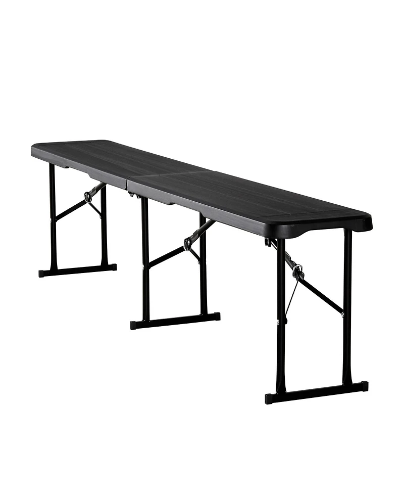 Sugift 2-Pack 6 ft Portable Folding Bench with Hdpe Seat and 2 Carry Bags for Outdoor Picnic Camping