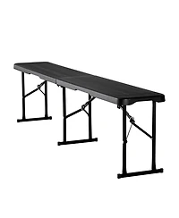Sugift 2-Pack 6 ft Portable Folding Bench with Hdpe Seat and 2 Carry Bags for Outdoor Picnic Camping