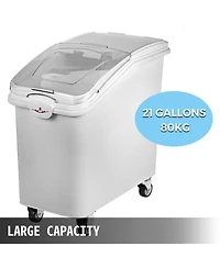 Sugift 3 Pack 21 Gallon Dry Ingredient Storage Bin on Casters for Commercial Restaurant Kitchen