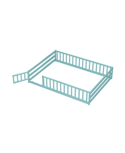 Sugift Full Size Montessori Floor Bed with Full-Length Safety Guardrails
