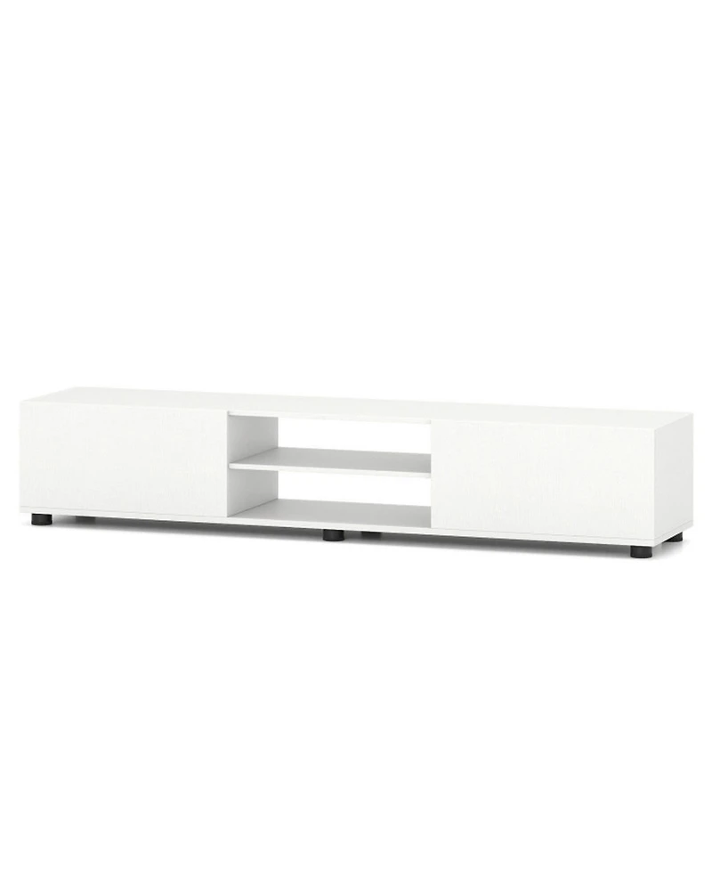 Sugift Modern Tv Stand with 2 Cabinets and Open Shelves