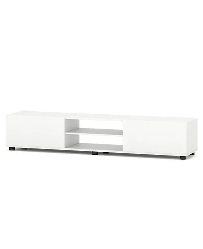 Sugift Modern Tv Stand with 2 Cabinets and Open Shelves