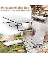 Sugift 75 x 31 Inch Folding Bed with Memory Foam Mattress Cot Size