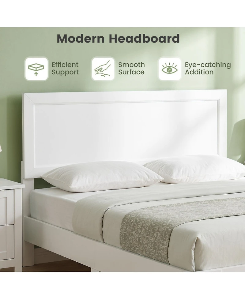 Sugift Full Size Modern Bed Frame with Headboard No Box Spring Needed