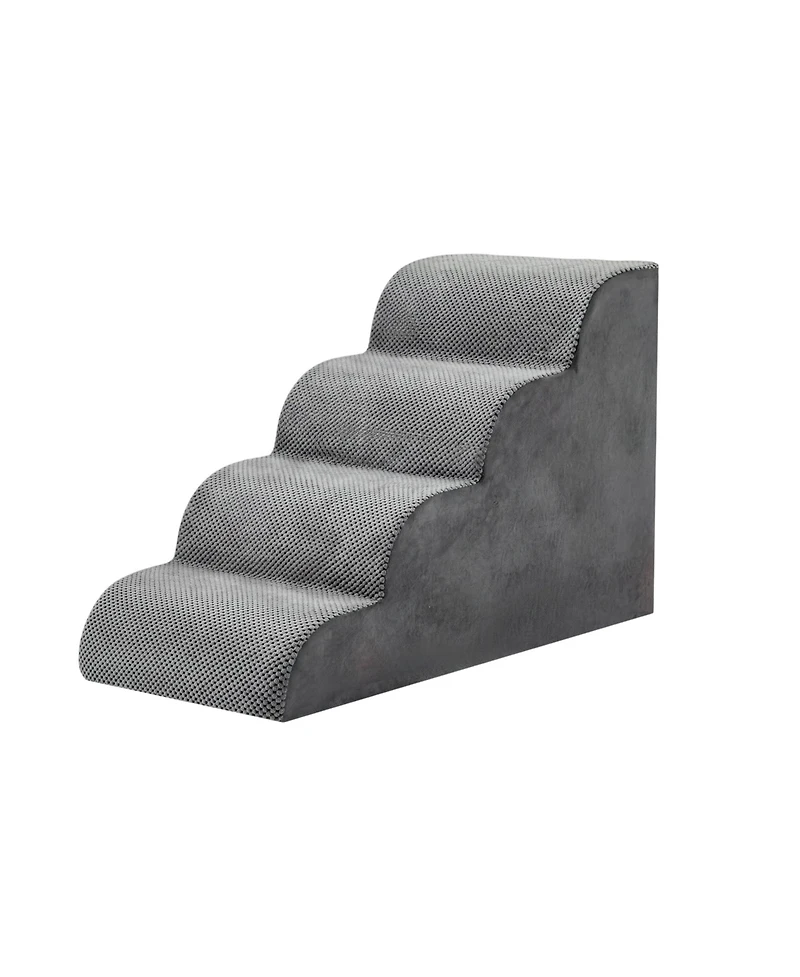 Zeny Staircase ramps designed for small dogs and cats, high-density foam curved pet steps