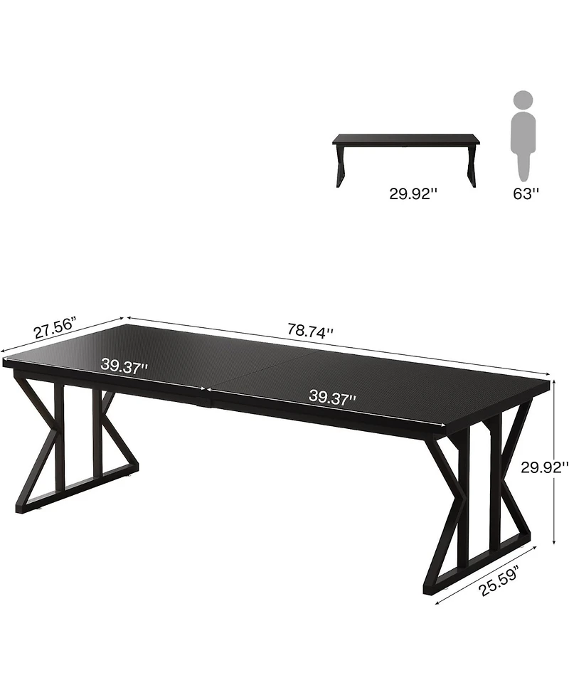 Tribesigns 78.74" Industrial Executive Desk