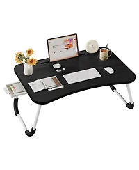 Gnuadz Lap Desk Tray Laptop Breakfast Sofa Cup Holder Drawer Foldable