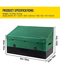 Slickblue Outdoor Storage Box 100 Gallon with Pe Tarpaulin Cover and Frame