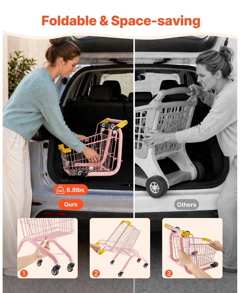 Sugift Doll-Seat Foldable Shopping Cart, Ages 3+
