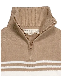 Hope & Henry Toddler Boys 2T - 4T Organic Half Zip Stripe Sweater