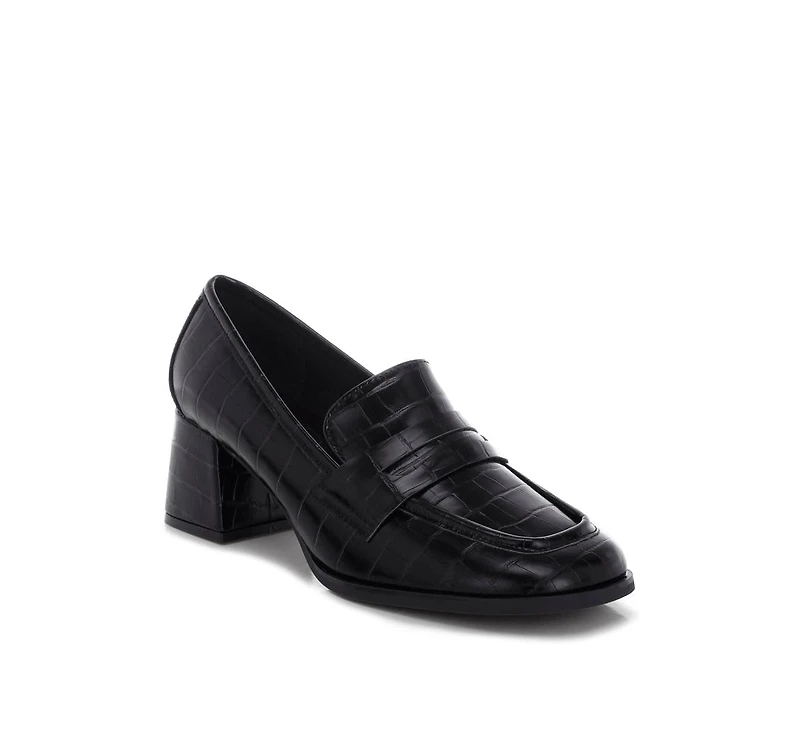 London Rag Women's Pitaka Block Heel Penny Strap Loafers