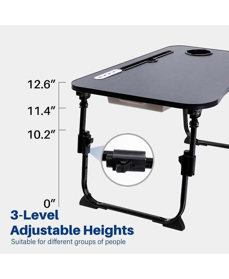 Gnuadz Laptop Desk Bed Adjustable Foldable Portable Drawer Cup Holder Tray