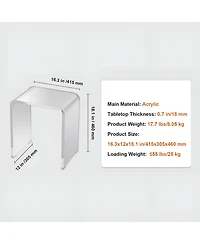 Slickblue Clear Acrylic C Shaped End Table for Living Room and Bedroom