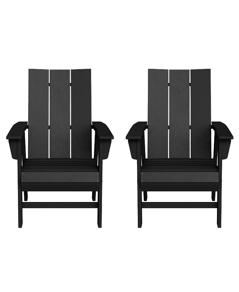 WestinTrends Outdoor Patio Hdpe Plastic Modern Adirondack Dining Chairs (Set of 2)