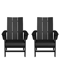 WestinTrends Outdoor Patio Hdpe Plastic Modern Adirondack Dining Chairs (Set of 2)