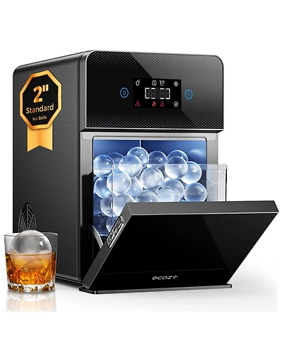 Ecozy Chillio 2" Clear Ice Ball Maker, 144 Spheres/Day, Water Line