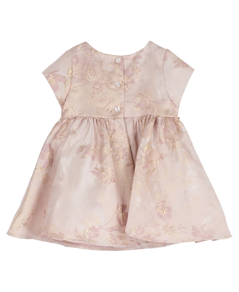 Rare Editions Baby Girls' Embroidered Brocade Dress with Bloomers