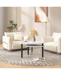 Flynama 360degree(s) Rotatable Coffee Table, Sintered Stone Top