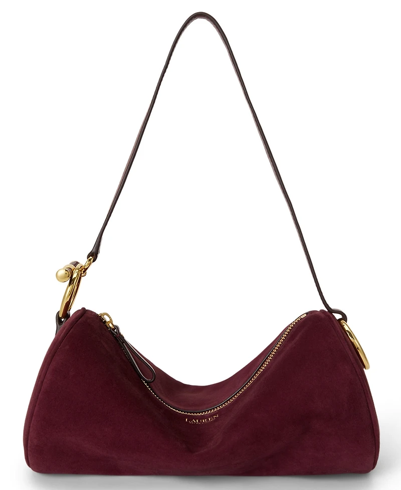 Lauren Ralph Lauren Suede Small Blaike Barrel Handbag