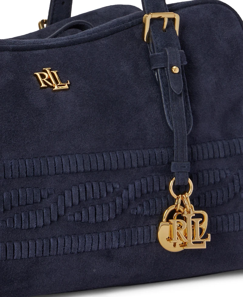 Lauren Ralph Lauren Cable-Embossed Medium Marcy Zip Satchel Bag