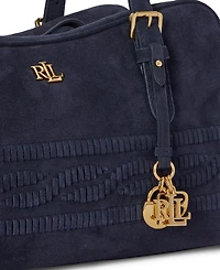 Lauren Ralph Lauren Cable-Embossed Medium Marcy Zip Satchel Bag