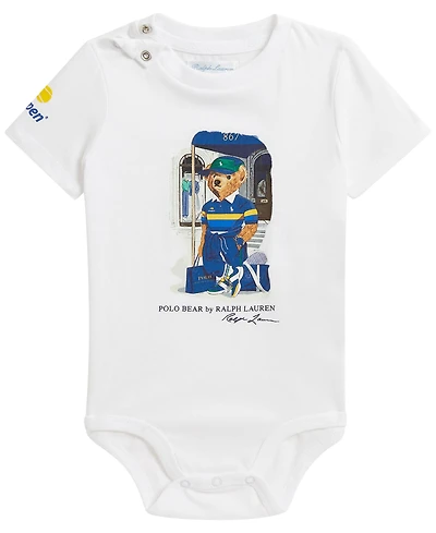Polo Ralph Lauren Baby Boys' and Girls' Us Open Bear Cotton Bodysuit