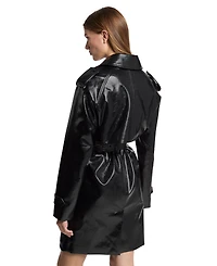 Michael Kors Women's Double-Breasted Faux Leather Coat