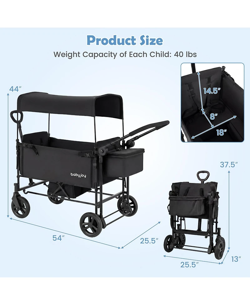 Costway Baby 2 1 Stroller Folding High Landscape Pushchair with Bassinet Mode
