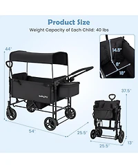 Costway Baby 2 1 Stroller Folding High Landscape Pushchair with Bassinet Mode
