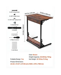 Slickblue Modern C Shaped End Table for Bedroom, Sofa and Office Use