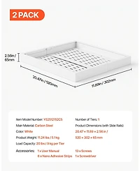 Sugift 2 Pack Pull Out Cabinet Organizer Expandable 12.2in-18.9in Width 20.47in Deep Sliding Drawers