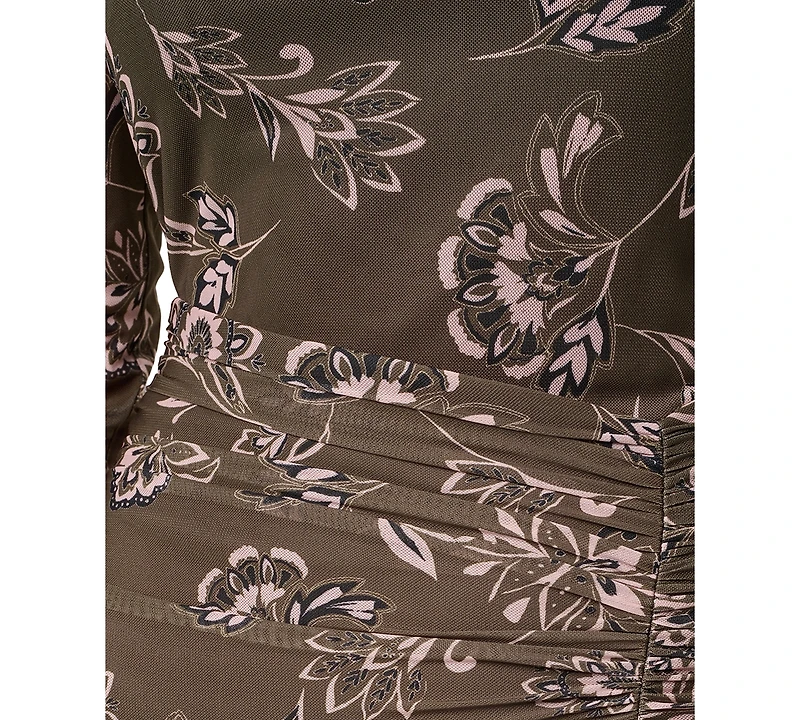 Eliza J Women's Extended Cap Long-Sleeve Floral Dress