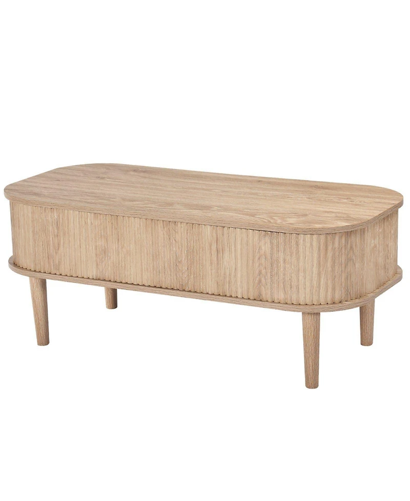 Slickblue Lift Top Oval Coffee Table with Hidden Storage Compartments