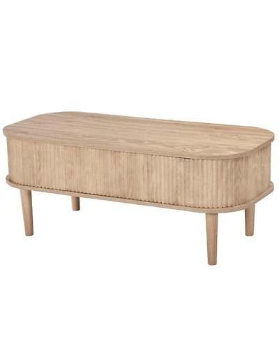 Slickblue Lift Top Oval Coffee Table with Hidden Storage Compartments