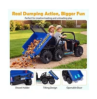 Sugift 24V 2-Seater Ride-On Dump Truck with Electric Dump Bed, Ages 3-8