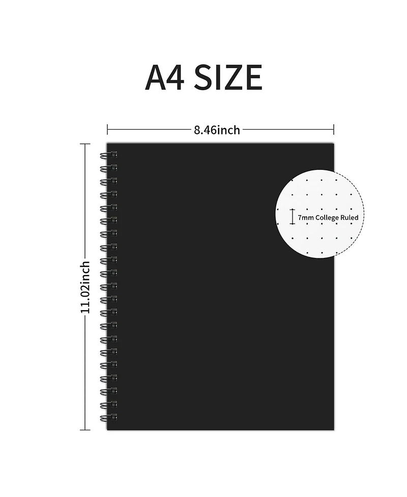 Danrong 4 Pack Hardcover Spiral Notebooks College Thick Paper For School Office