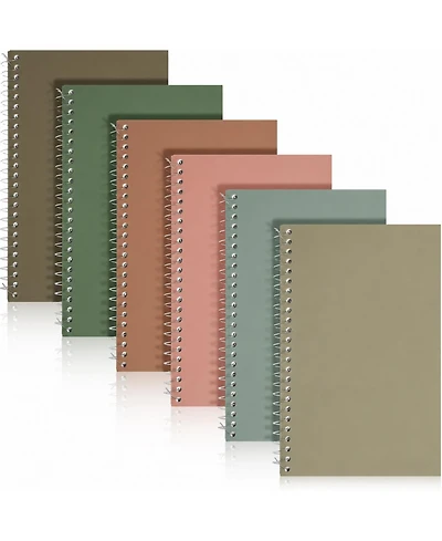 Danrong 2 Subject Spiral Notebooks College Ruled 100 Sheets Durable Pocket Divider Bulk for Office School Home
